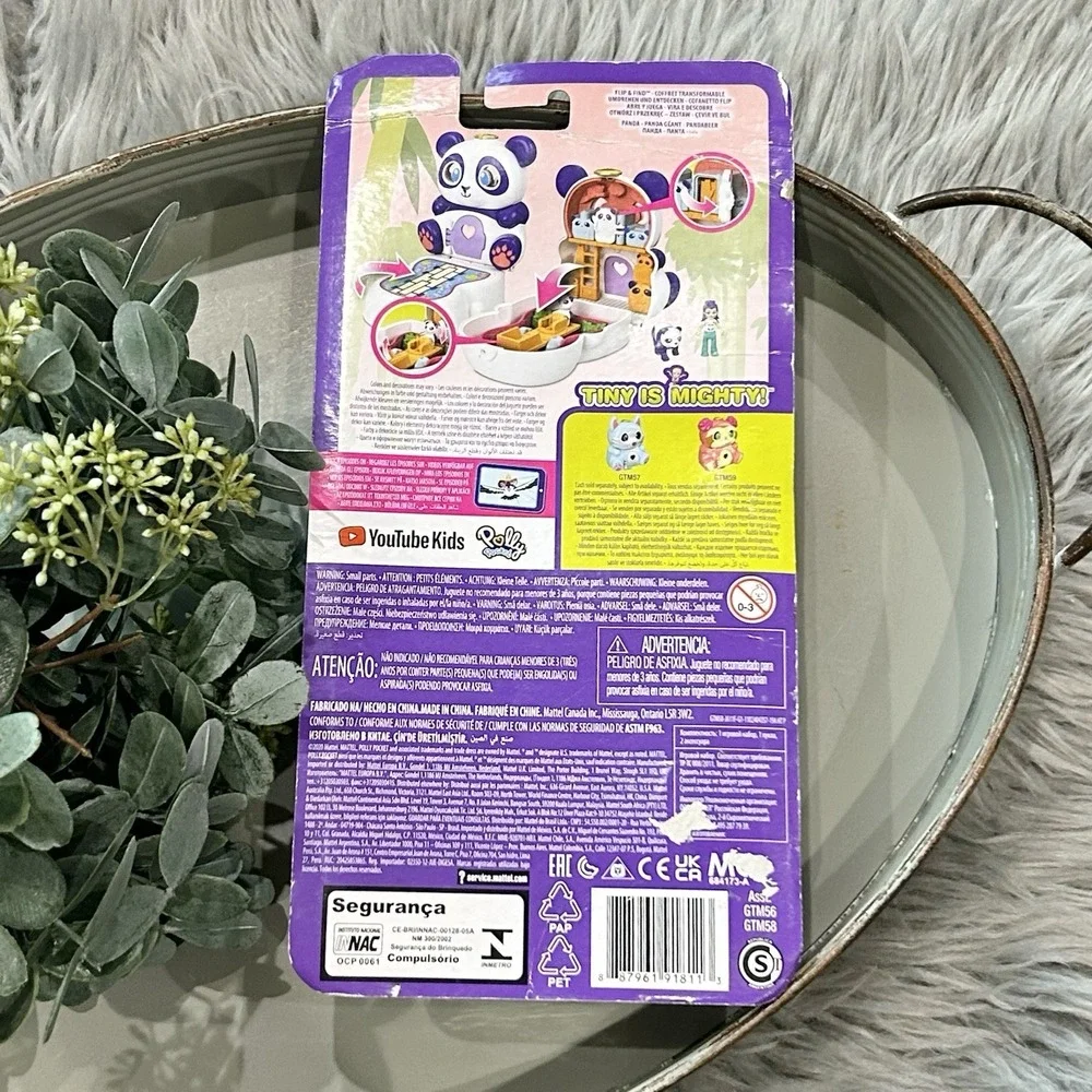 Polly Pocket Flip & Find Panda Bear Dual Play Surfaces Compact Playset SEALED!